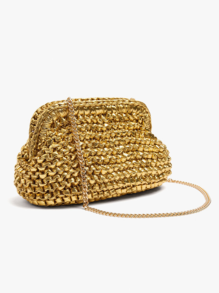 Metalik Party Clutch Çanta