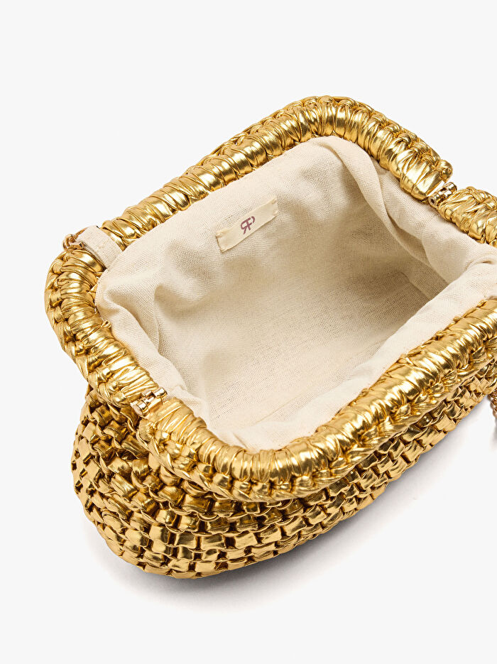 Metalik Party Clutch Çanta