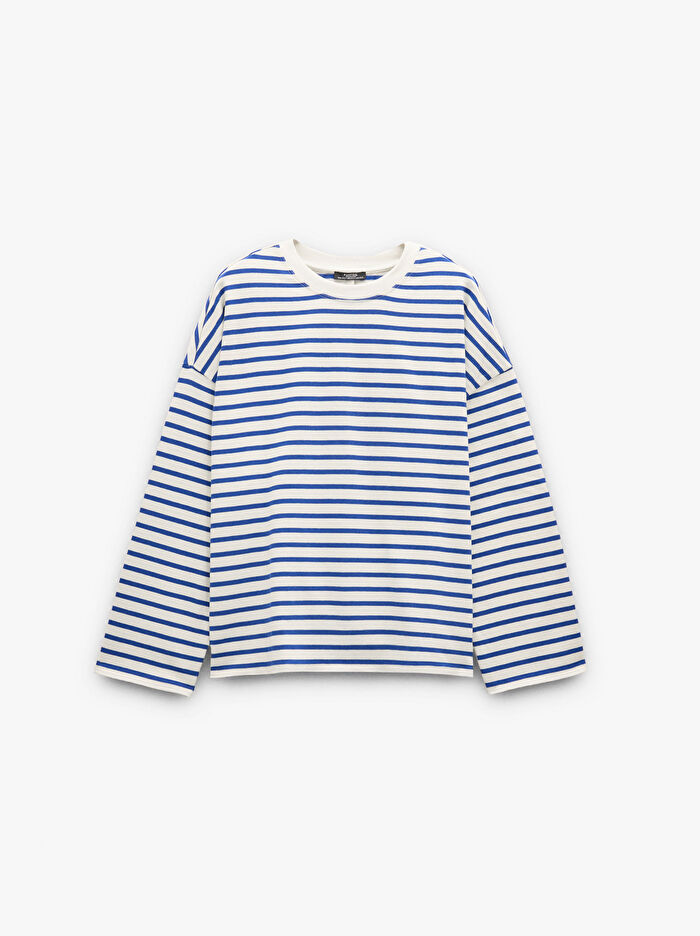 Çizgili Pamuklu T-Shirt