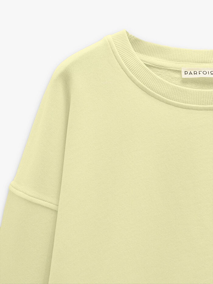 %100 Pamuklu Düz Sweatshirt