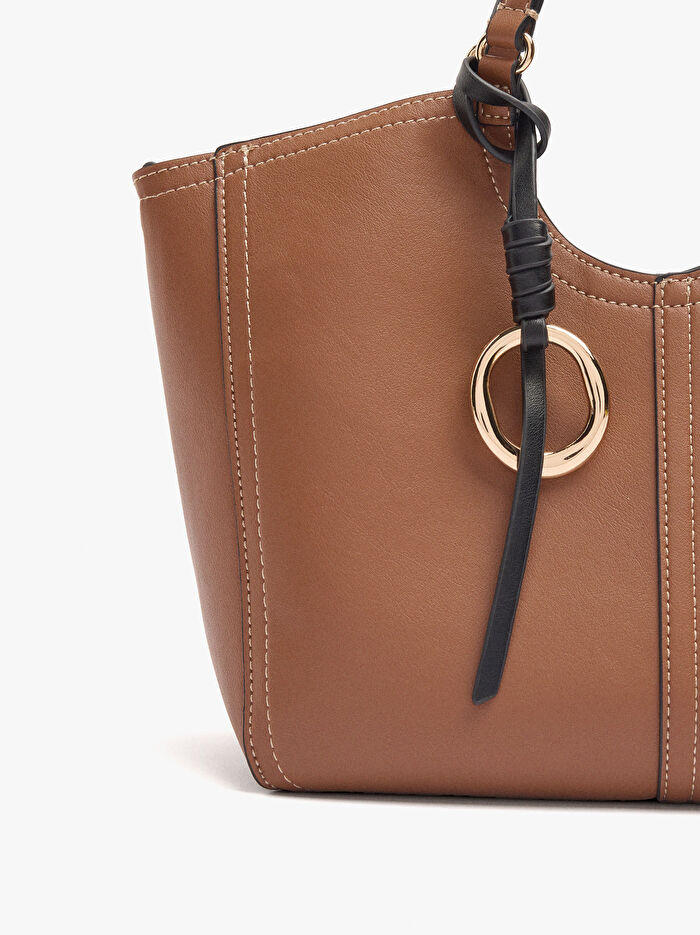 Dikişli ve Askılı Shopper Çanta
