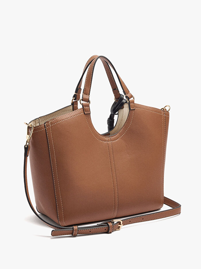 Dikişli ve Askılı Shopper Çanta
