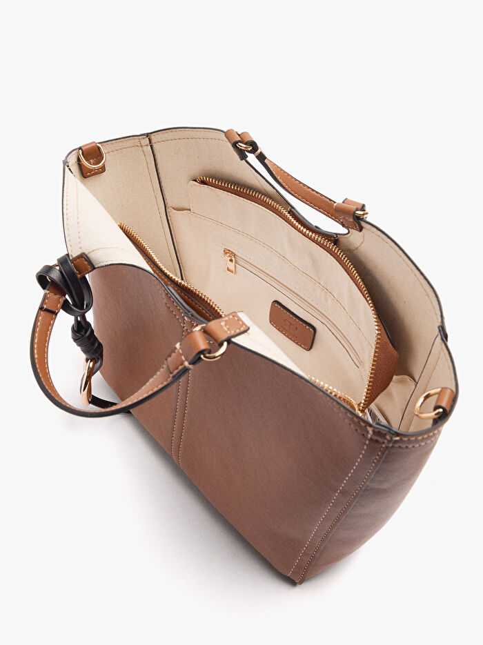 Dikişli ve Askılı Shopper Çanta