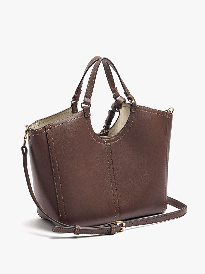 Dikişli ve Askılı Shopper Çanta