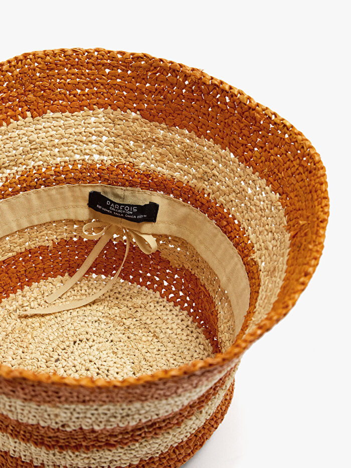 Hasır Detaylı Bucket Şapka