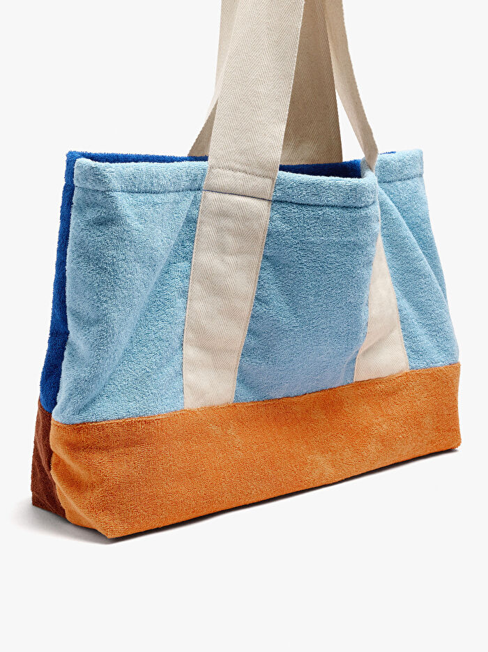 Kontrast Renkli Charm'lı Shopper Çanta