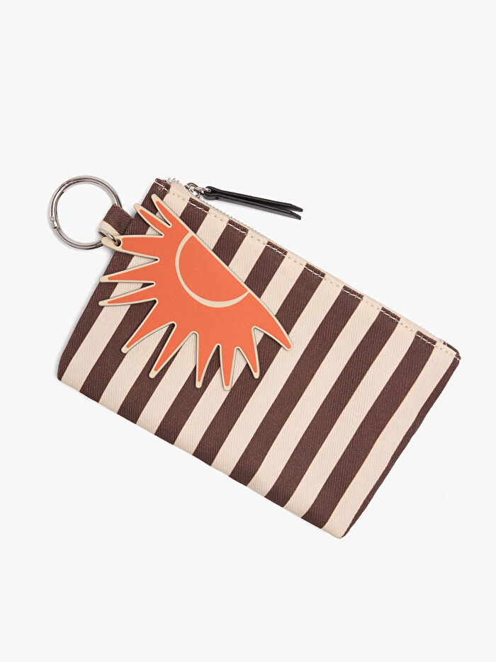 Kontrast Renkli Charm'lı Shopper Çanta