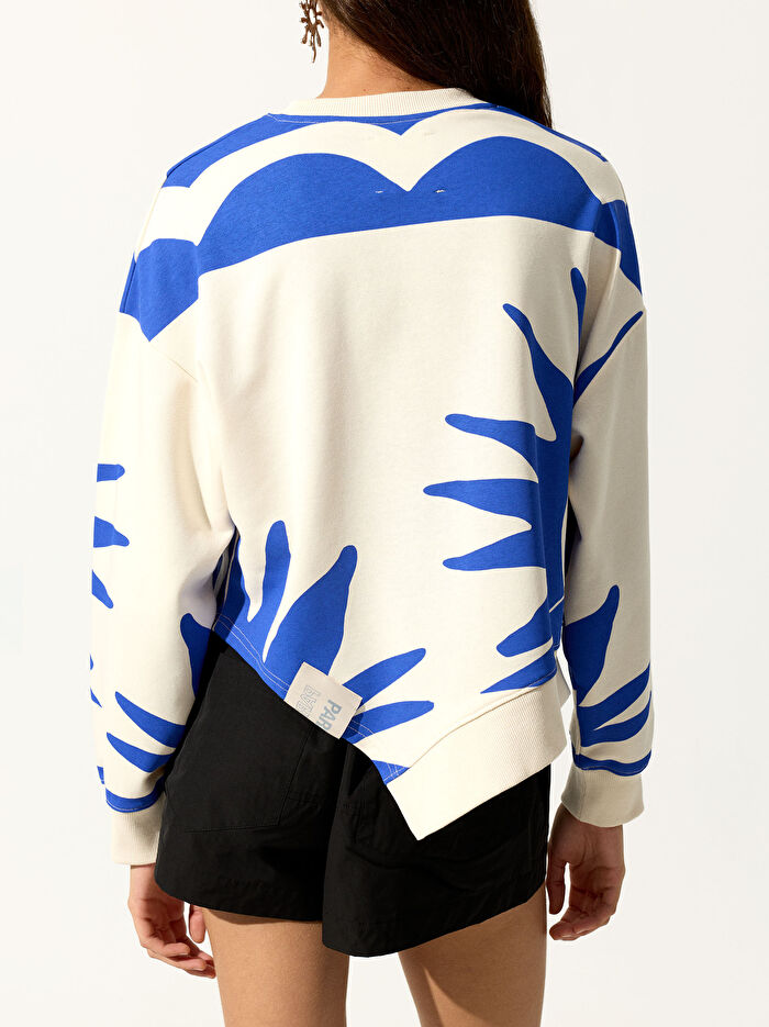 Pamuklu Desenli Sweatshirt