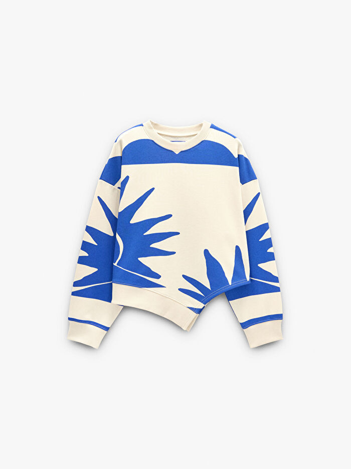 Pamuklu Desenli Sweatshirt