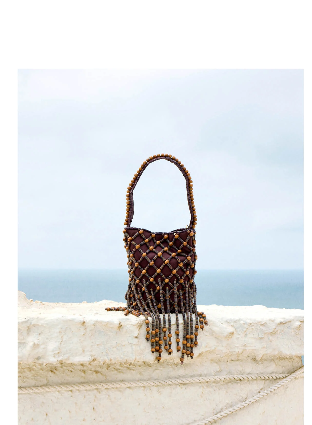 Beige Fringe Bag