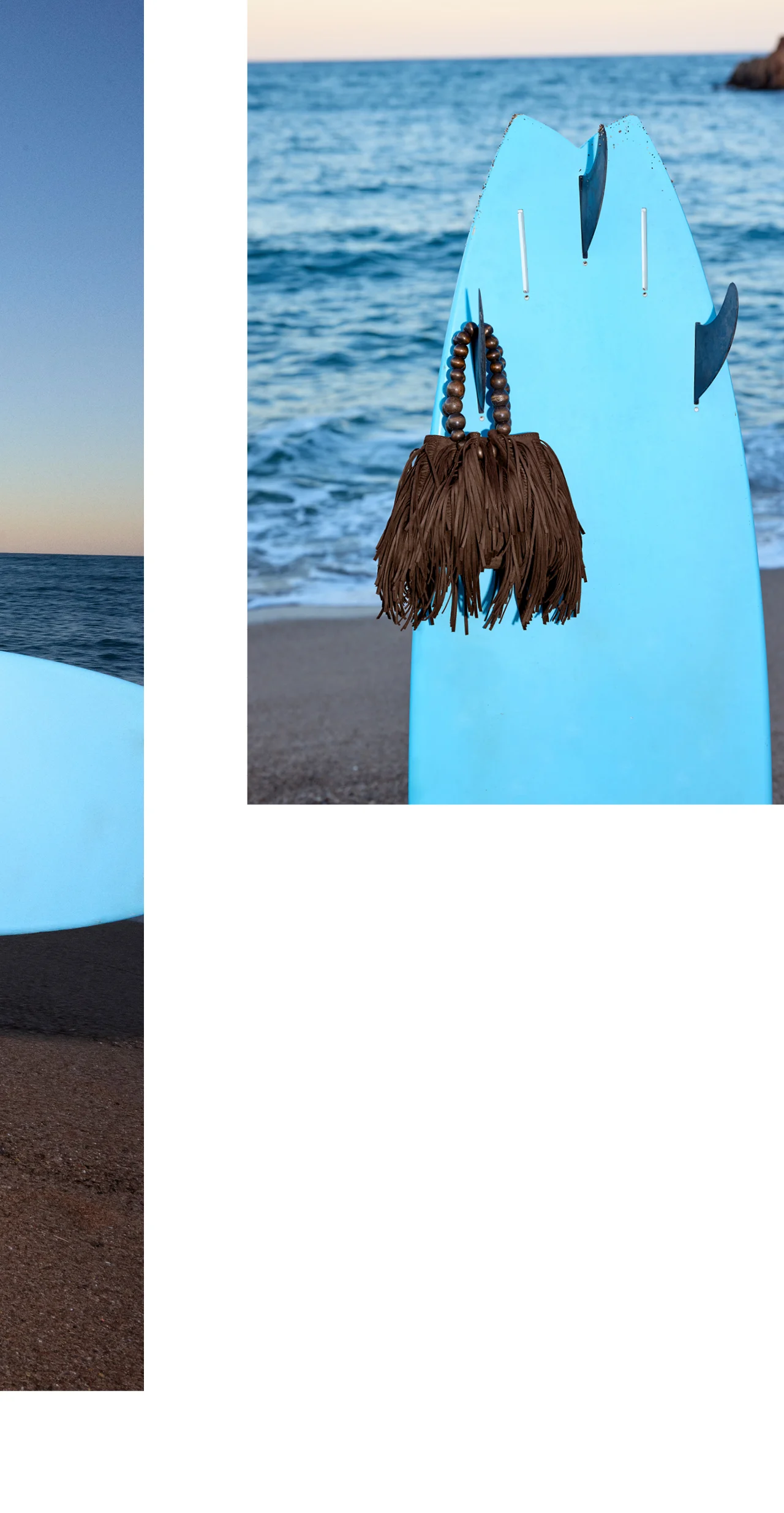Beige Fringe Bag