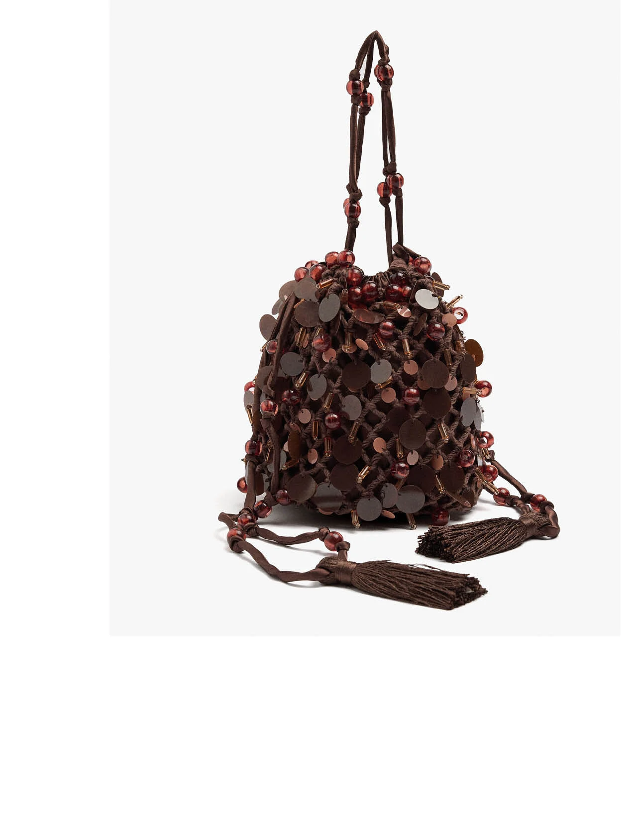 Beige Fringe Bag